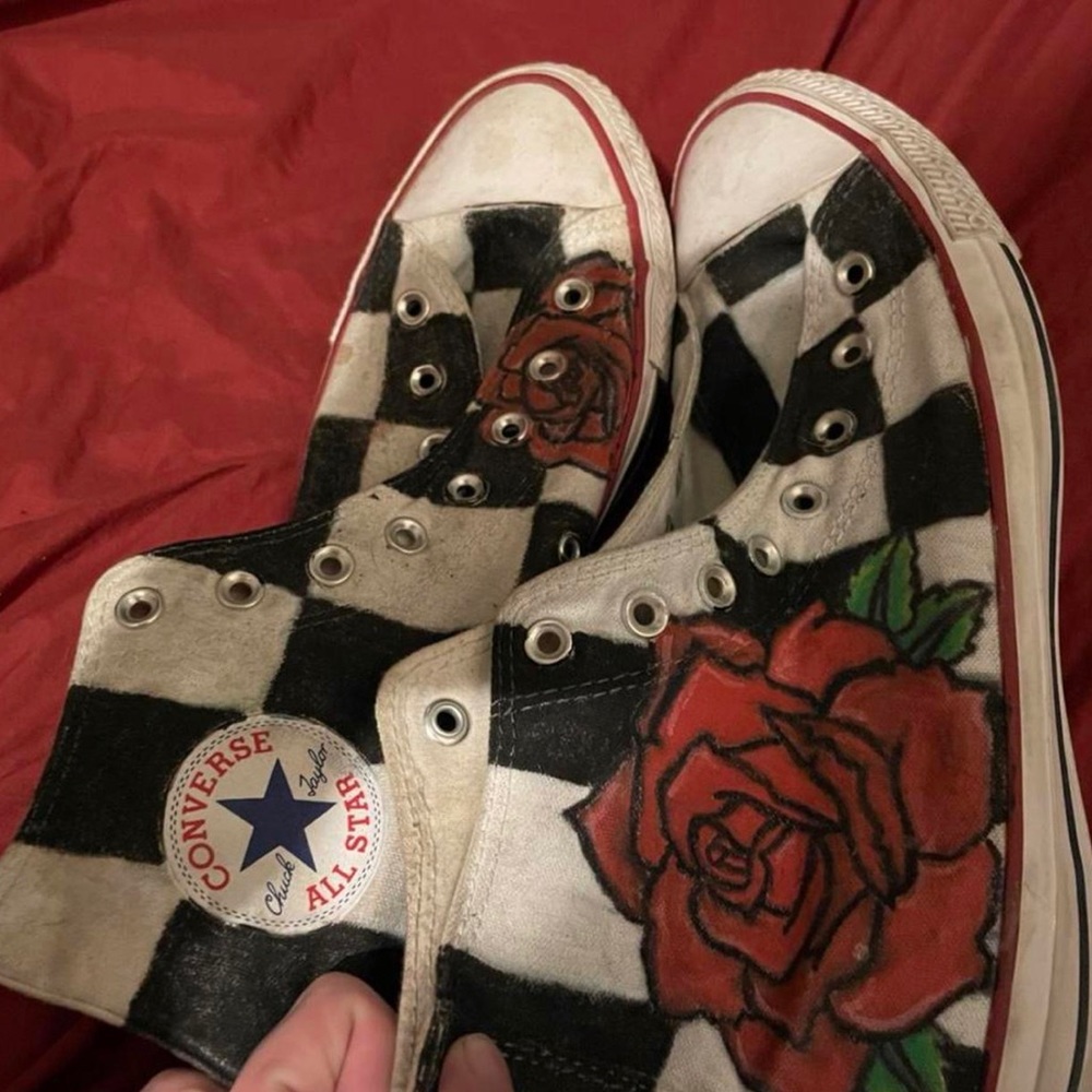 CONVERSE hand painted chuck taylor hi-top shoes!